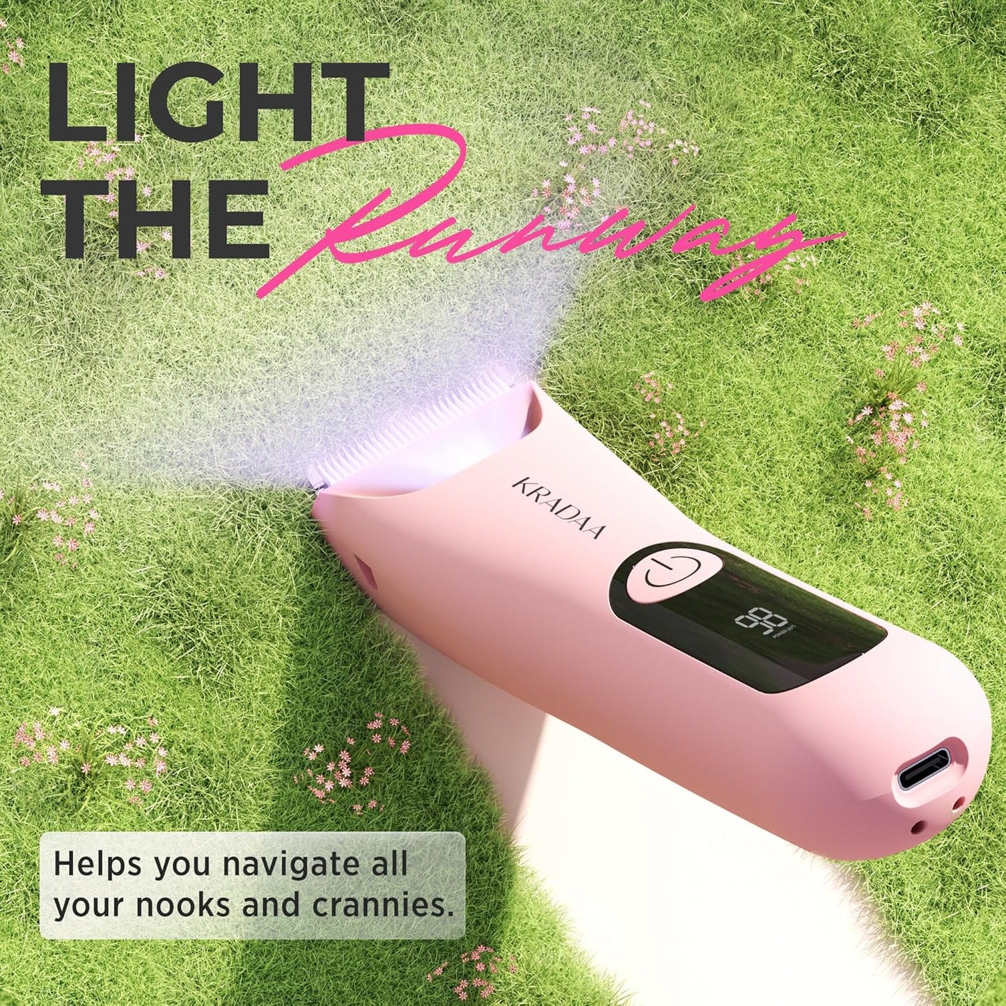 Bikini Trimmer for Women Pubic Hair: Rechargeable Eletctric Razors for Women - Painless Eletctric Shaver Waterproof IPX7 (Pink)