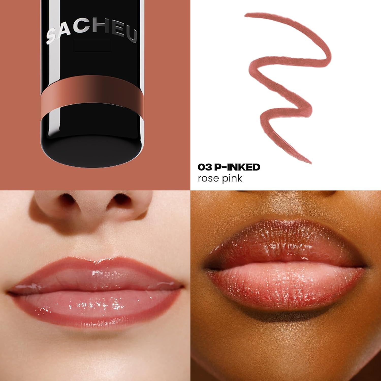 Lip Liner STAY-N Peel off Lip Stain — Long Lasting Matte Lip Tattoo Transfer Proof Lipstain Infused with Hyaluronic Acid & Vitamin E for All Skin Types — Vegan & Cruelty-Free, P-Inked