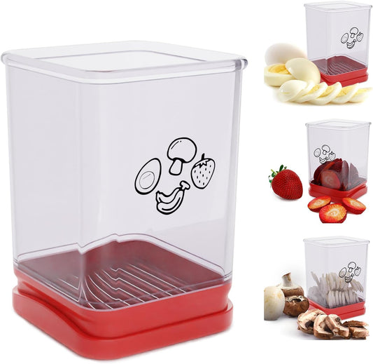 Fruit Slicer Cup, Speed Cutter for Strawberry Banana Grape Egg, Stainless Steel Vegetable Cutting Kitchen Gadget, Kitchen Portable Slicing Tool (1 Pcs)