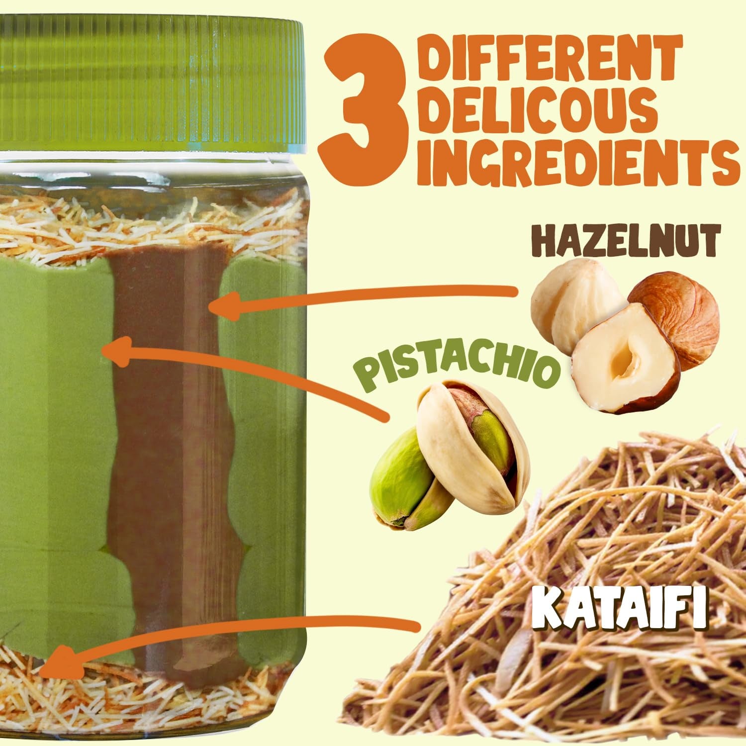 Dubai Spreadable Chocolate– Premium Chocolate Pistachio Spread with Roasted Phyllo, Gourmet Breakfast Chocolate