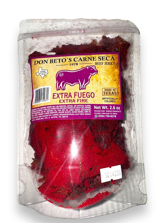 Extra Fuego Beef Jerky, Texas Made, Extra Spicy, 2.6 Oz