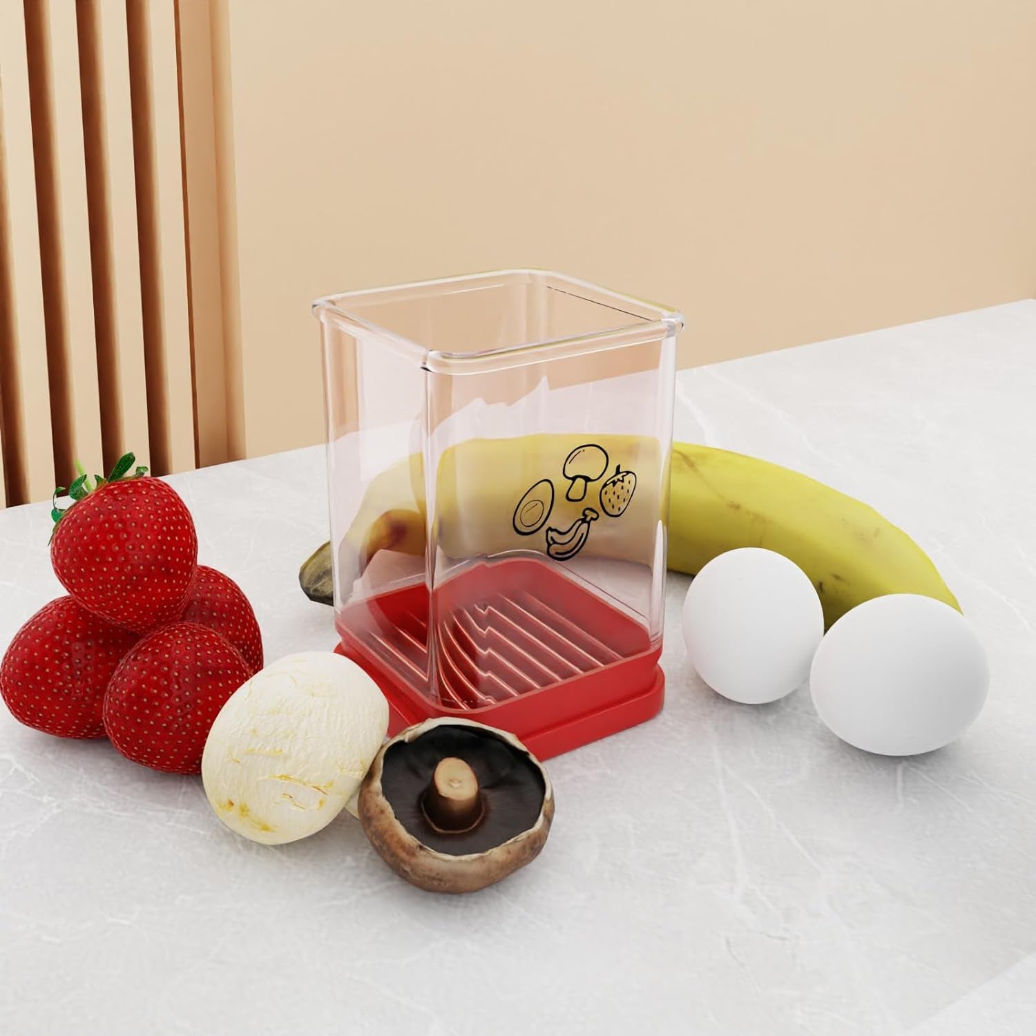 Fruit Slicer Cup, Speed Cutter for Strawberry Banana Grape Egg, Stainless Steel Vegetable Cutting Kitchen Gadget, Kitchen Portable Slicing Tool (1 Pcs)