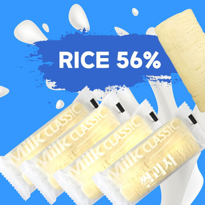 Korean Milk Classic Rice Snack 240G (8.47 Oz) / 0.35 Oz X 24 Packs, Melt in the Mouth, Milk Flavor