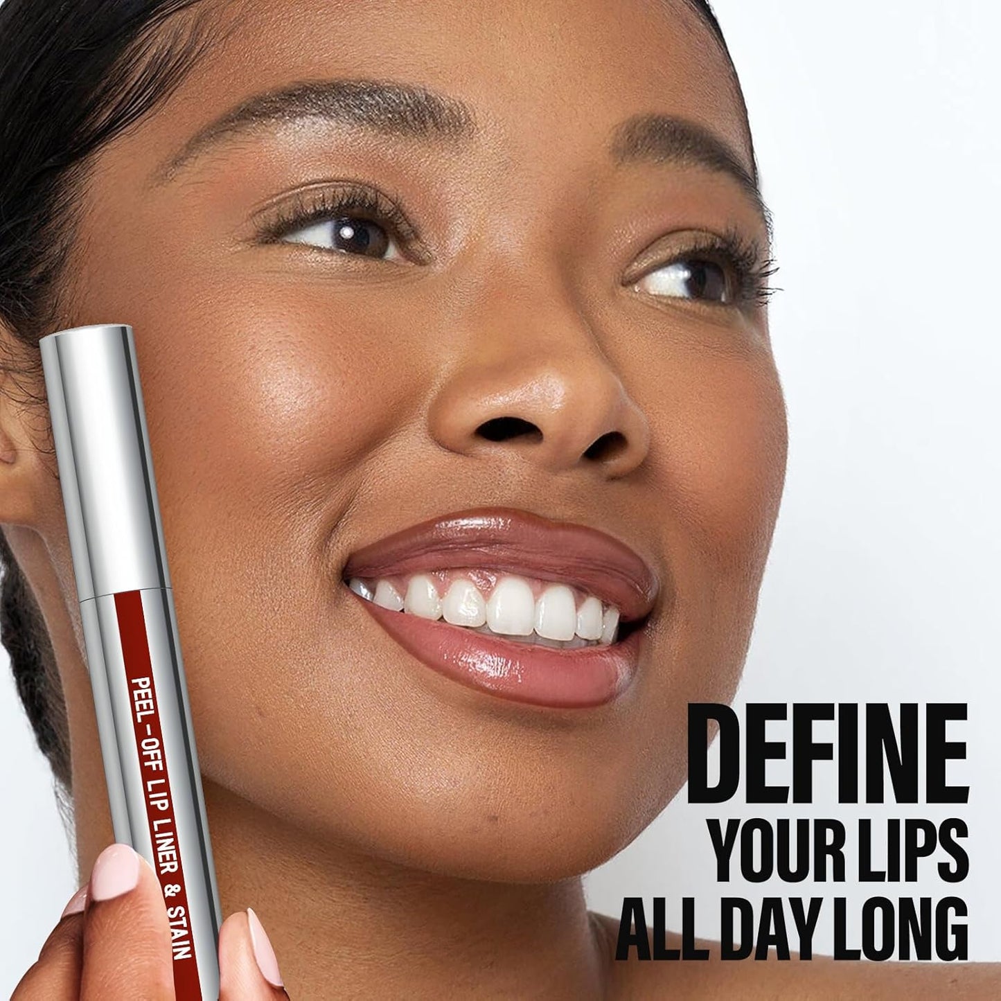 Peel off Lip Liner Stain, Long Wear Tattoo Lip Liner with Tweezer, Peel off Lip Stain with Matte Finish, Long Lasting, Waterproof, Transfer-Proof, Highly Pigmented Color (Cocoa)