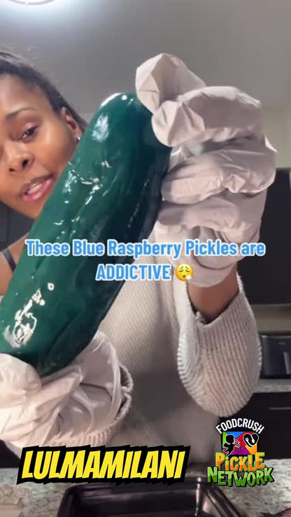 Blue Raspberry Pickle Kit with Takis-Mexican Candy (Dulces Mexicano) Gift Pouch with Takis, Fruit Roll Up, Gushers, Lucas Gusano Chamoy Sauce and More-Tiktok Trend Items by