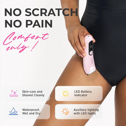 Bikini Trimmer for Women Pubic Hair: Rechargeable Eletctric Razors for Women - Painless Eletctric Shaver Waterproof IPX7 (Pink)