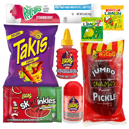 Tiktok Chamoy Pickle Kit with Fruit-Roll-Up & Chips, Includes Lucas Gusano, Skwinkles Salsagheti & More by  (Big Tex Chamoy Pickle)