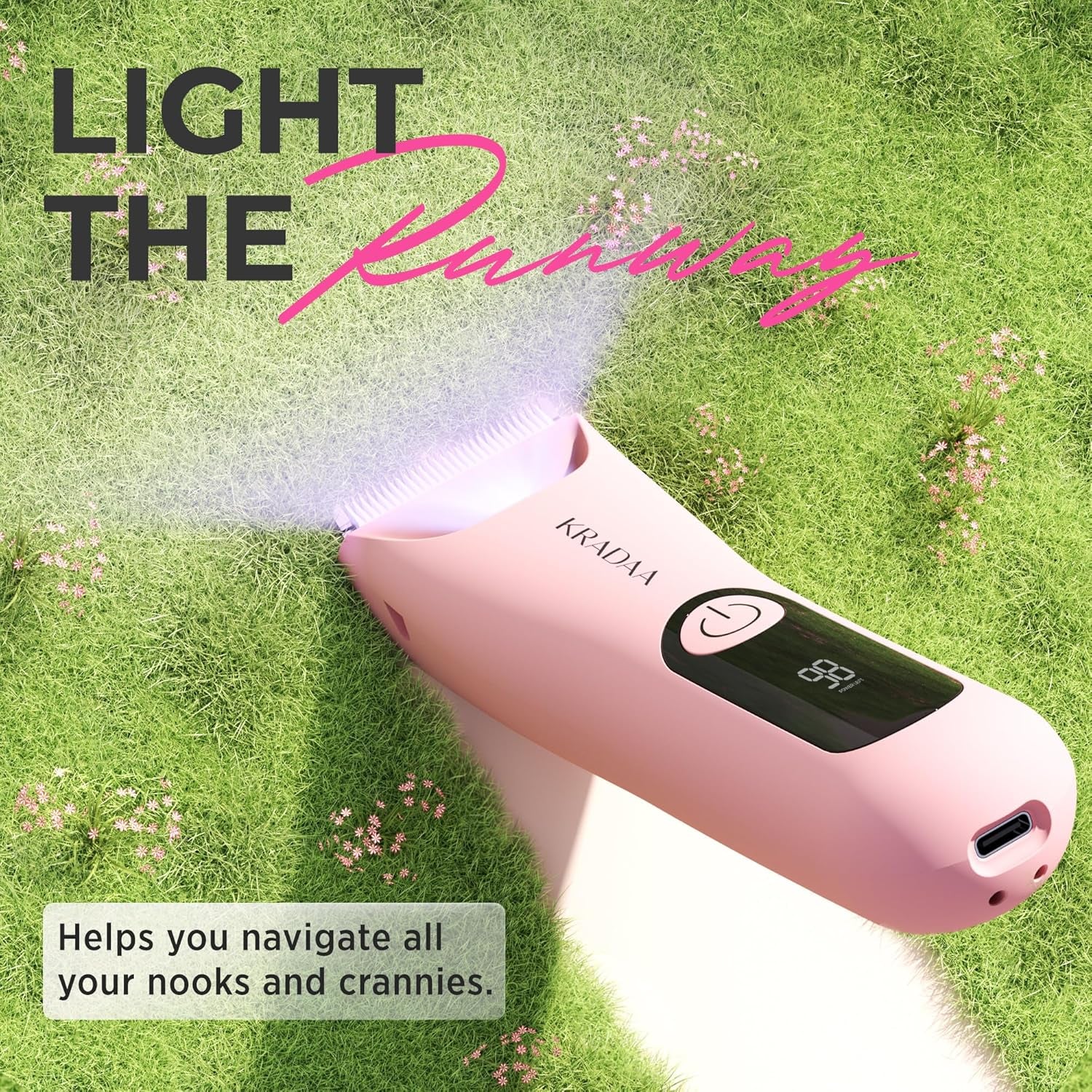 Bikini Trimmer for Women Pubic Hair: Rechargeable Eletctric Razors for Women - Painless Eletctric Shaver Waterproof IPX7 (Pink)