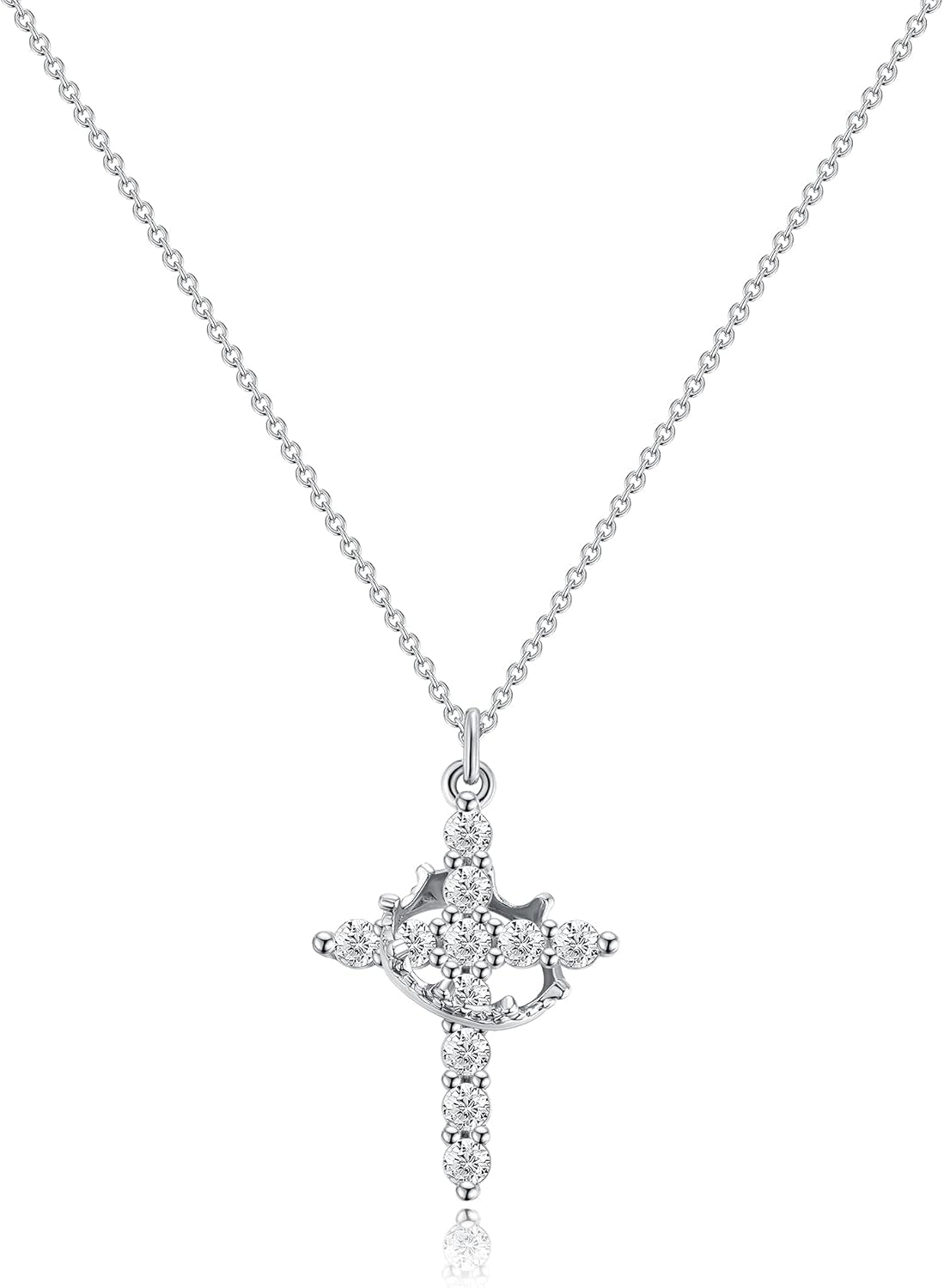 Cross Necklace for Women-Dainty 14K Gold Plated/Silver Plated Pendant Necklaces Simple Cross Pendant Necklace Cute Tiny Jewelry for Women
