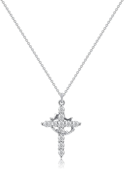 Cross Necklace for Women-Dainty 14K Gold Plated/Silver Plated Pendant Necklaces Simple Cross Pendant Necklace Cute Tiny Jewelry for Women
