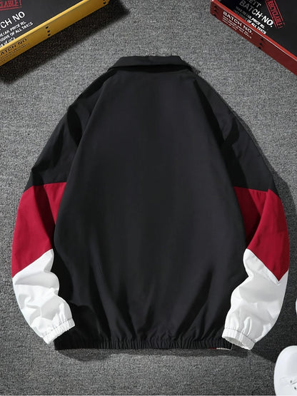 Men'S Color-Blocked Jacket, Lightweight, Casual, Travel, Windproof and Wear-Resistant, High-Quality Fabric, Boyfriend Gift
