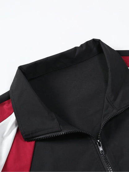 Men'S Color-Blocked Jacket, Lightweight, Casual, Travel, Windproof and Wear-Resistant, High-Quality Fabric, Boyfriend Gift