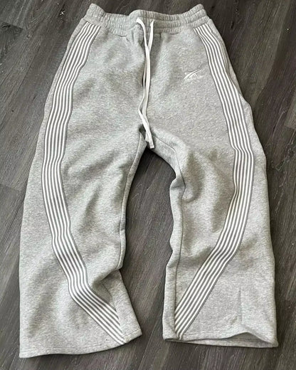 Casual Grey Embroidered Trousers Y2K Running Lace Chandelier Trousers Functional Tactics Camouflage for Men and Women