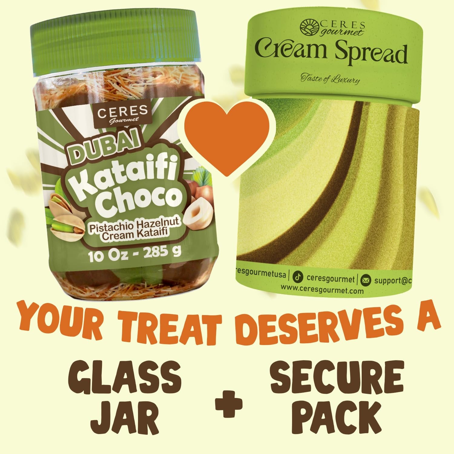 Dubai Spreadable Chocolate– Premium Chocolate Pistachio Spread with Roasted Phyllo, Gourmet Breakfast Chocolate