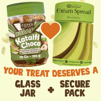 Dubai Spreadable Chocolate– Premium Chocolate Pistachio Spread with Roasted Phyllo, Gourmet Breakfast Chocolate