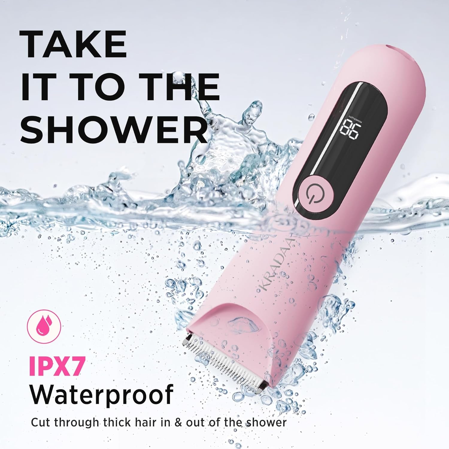 Bikini Trimmer for Women Pubic Hair: Rechargeable Eletctric Razors for Women - Painless Eletctric Shaver Waterproof IPX7 (Pink)