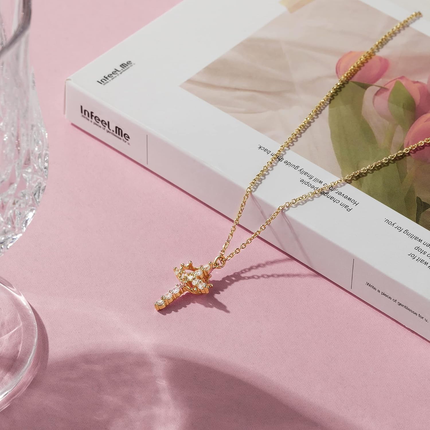Cross Necklace for Women-Dainty 14K Gold Plated/Silver Plated Pendant Necklaces Simple Cross Pendant Necklace Cute Tiny Jewelry for Women